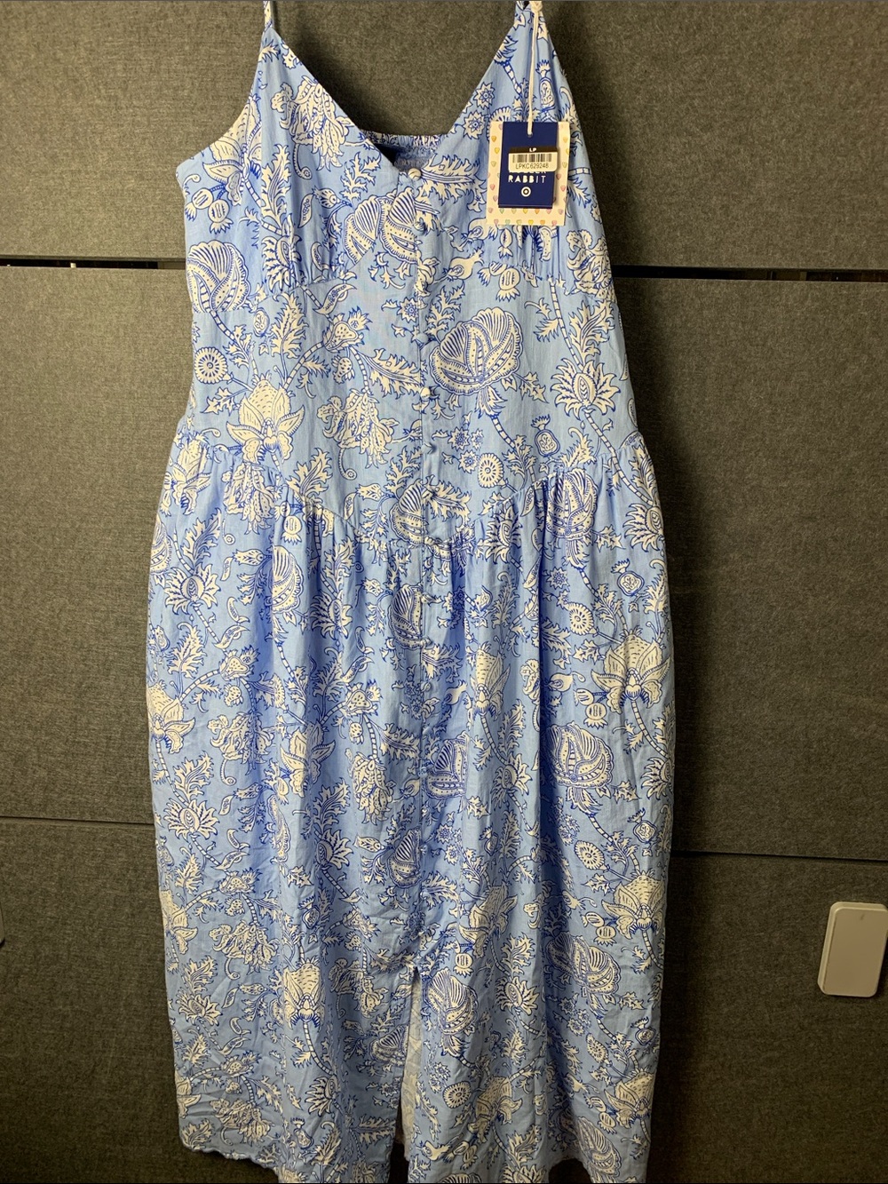 Roller Rabbit Light Blue and White Floral Button-Front Dress